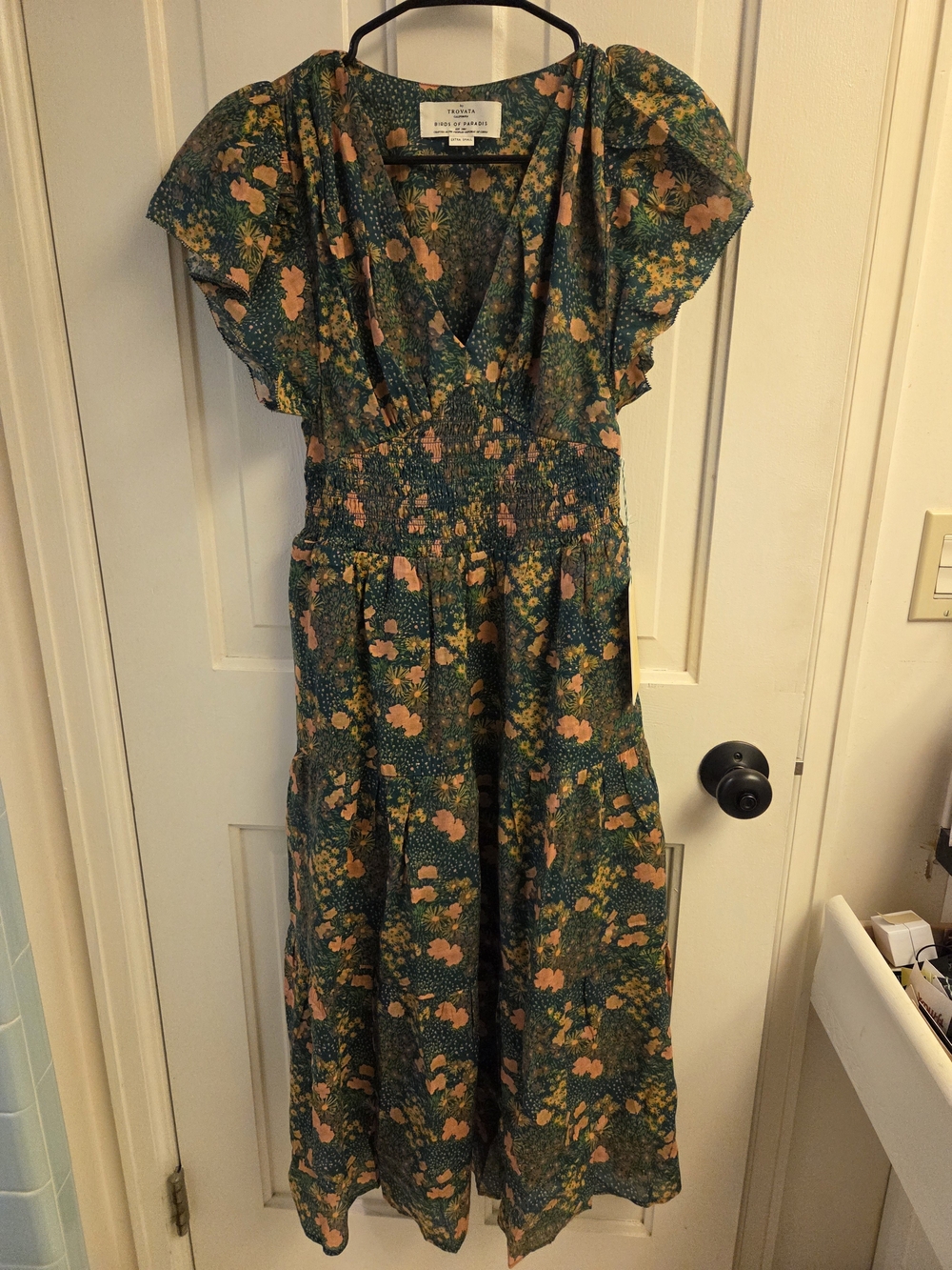 Trovata Birds Of Paradis Kendall Dress in Woodbine Cluster NWT XS